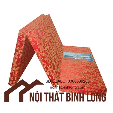 Nệm Bông Ép (1m4x1m95x5cm) Gấp 3 Hàn Quốc - Giao Màu Ngẫu Nhiên