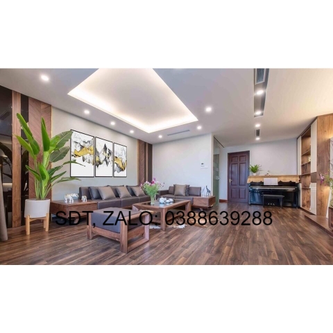 Bộ bàn ghế Sofa góc L 2 văng chân chéo gỗ hương BG104 giá thật