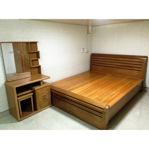 Giường ngủ đinh hương chân cuốn 1m8x2m