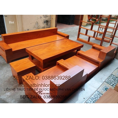 Bàn ghế Phòng Khách gỗ Sồi Nga bộ đối hàng đẹp mẫu 115