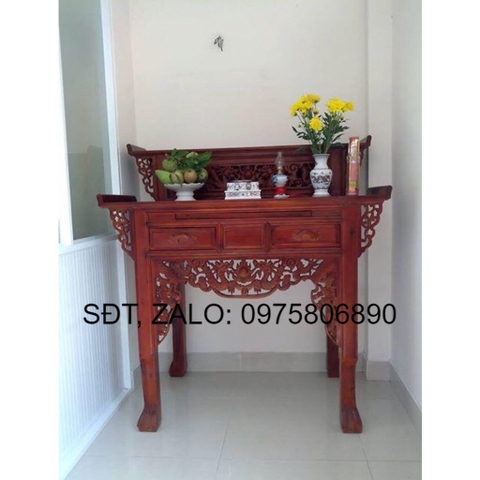 [Trả góp 0%] Bàn Thờ Gia tiên 2 Tầng Gỗ tràm 1m27, bàn cúng gỗ tràm , bàn thờ gỗ