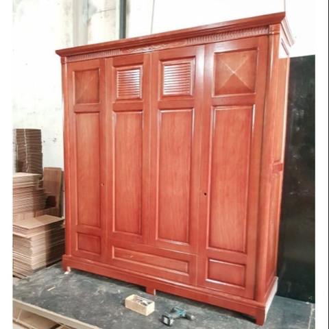 Tủ Gỗ Xoan 4 Buồng (Hỗ Trợ Phí Vận Chuyển Khu Vực Hà Nội)