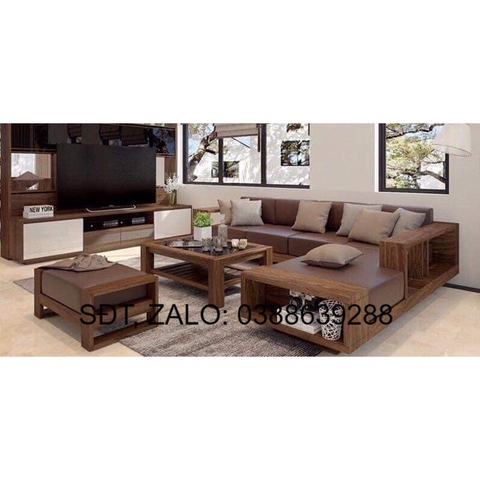 Sofa góc L gỗ sồi Mỹ BG105 giá thật