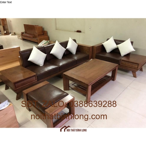 Sofa gỗ sồi có ngăn kéo - giá tại xưởng