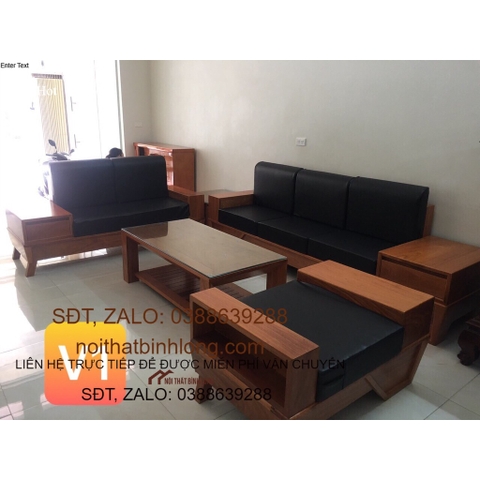 Bộ bàn ghế sofa chân thuyền gỗ gõ đỏ