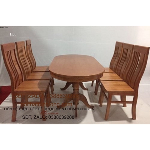 Bộ bàn ăn bầu dục 6 ghế