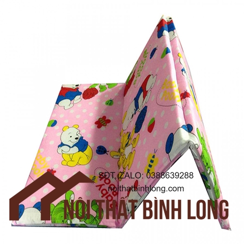 Nệm Bông Ép (1m2x2mx3cm) Gấp 3, Giao Màu Ngẫu Nhiên