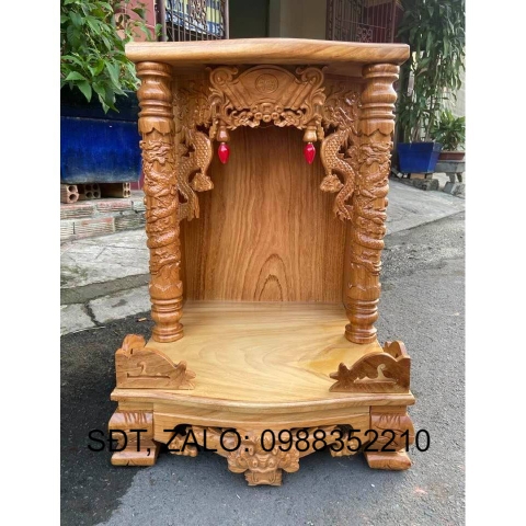 Bàn thờ thần tài gỗ gõ đỏ 48 x 68cm - Nội Thất Bình Long
