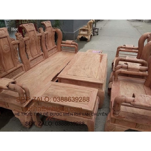 bộ bàn ghế tần thủy hoàng gỗ gõ tay 12 bàn đục đẹp