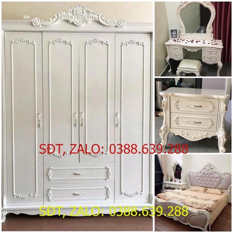 combo bộ giường tủ tân cổ điển 05