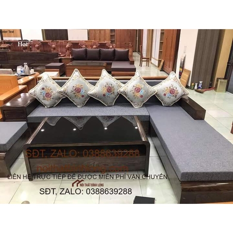 Bộ sofa gỗ sồi màu óc chó Nội thất phòng khách - nội thất sang trọng