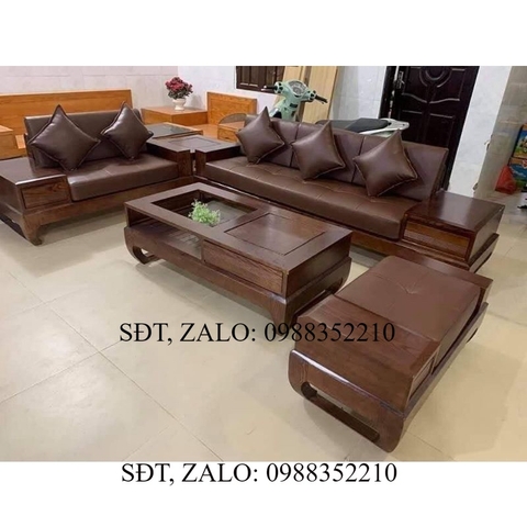 Sofa Gỗ Bộ To Kèm Đệm- Phòng Khách Sang Trọng
