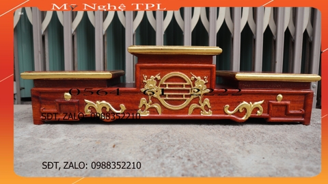Tam sơn vàng gỗ hương Đế tam kê bát hương Tam cấp vàng thờ 6 cỡ mặt