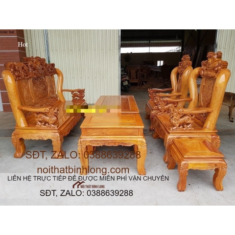 Bộ Bàn Ghế Nghê Bảo Đỉnh Gỗ Gõ Đỏ