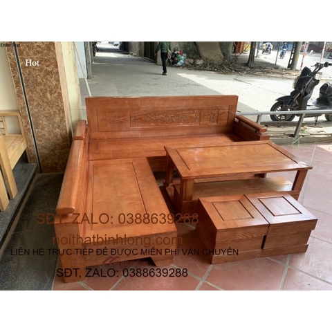 Sofa góc L gỗ sồi nga