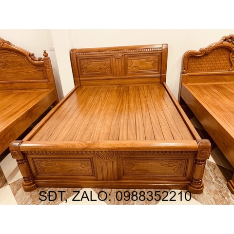 Giường Ngủ Mẫu Chữ X Gỗ Gõ Đỏ Nam Phi