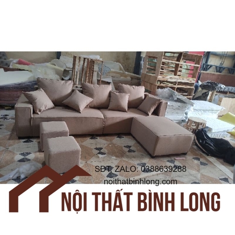 sofa nỉ da đệm mút lò xo cực êm và bền ảnh thật 100%