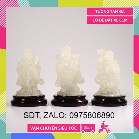 Bộ tượng Tam Đa Phúc Lộc Thọ cầu tài lộc dạ quang - Cao 8cm