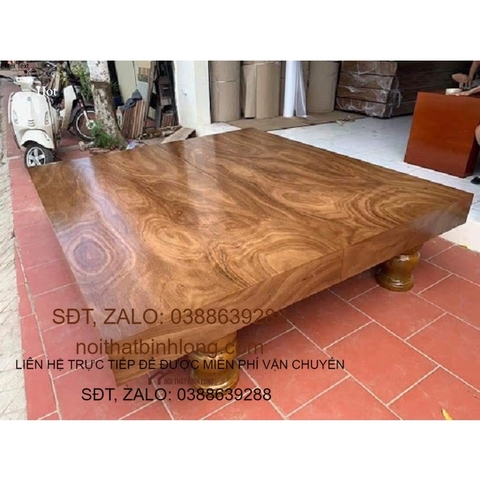 phản nằm 2 tấm đóng hộp gỗ hương xám