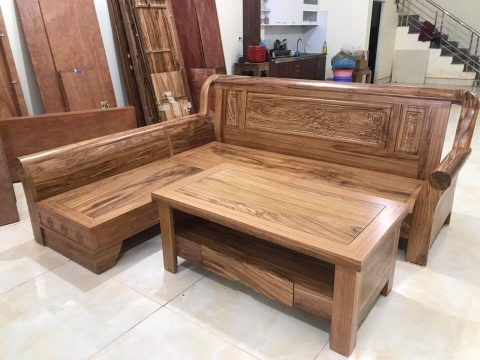 Bộ bàn ghế góc gỗ hương