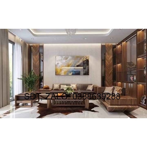 Sofa góc L 2 văng chân vuông sồi Nga BG126 giá thật