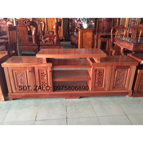 [Trả góp 0%] KỆ TIVI Gỗ XOAN ĐÀO 2M KIỂU MÂM - Hàng bền đẹp phun PU tỷ mỉ - sang trọng hiện đại