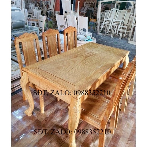 Bàn ăn 6 ghế gỗ Gõ cao cấp