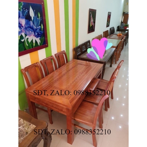 Bàn ghế ăn bằng gỗ xoan đào tự nhiên 100% (hàng kỹ)