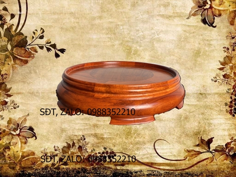 Kỷ đế tròn gỗ hương đỏ Kỷ tròn-Đế tròn không chân-Đế bát hương (đồ thờ gỗ, kê bát hương)