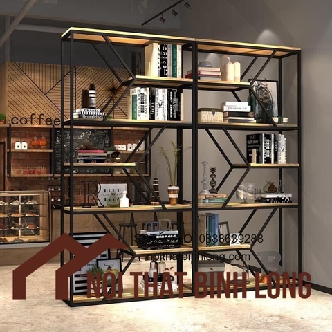 [KV Hà Nội] Kệ Decor, vách trang trí đa năng Khung sắt mặt gỗ MDF