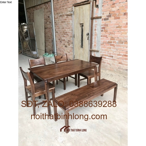 [HCM]Bộ bàn ăn gỗ óc chó