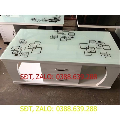 Bàn trà có hộc tủ, bàn sofa kính cường lực
