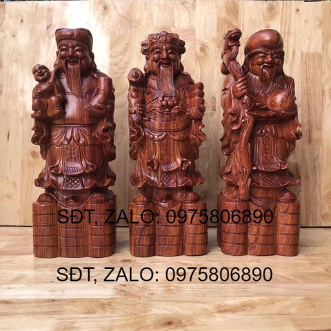 [HCM]Mỹ Nghệ Độc tượng tam đa phúc lộc thọ gỗ hương cao 40