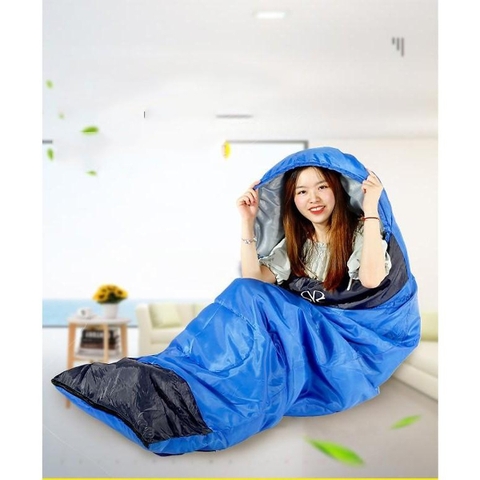 Túi ngủ văn phòng dạng chăn ủ kén du lịch cao cấp 170H dày dặn, ấm áp, nhỏ gon, có kèm túi đựng Hàng xuất khẩu