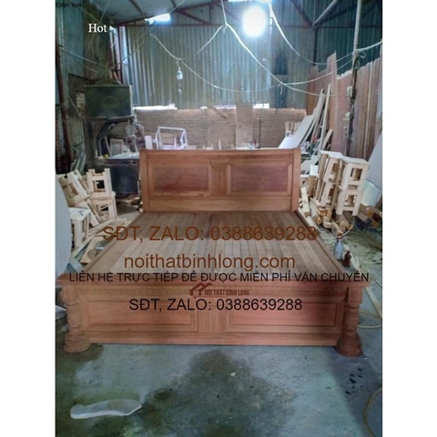 giường ngủ chữ x gỗ gõ kt 1m8 x 2m