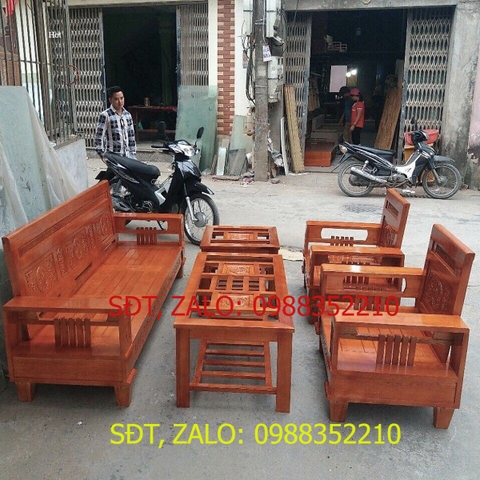 [Trả góp 0%] Bàn ghế phòng khách gỗ sồi tay 3 lớp , bộ bàn ghế phòng khách gỗ