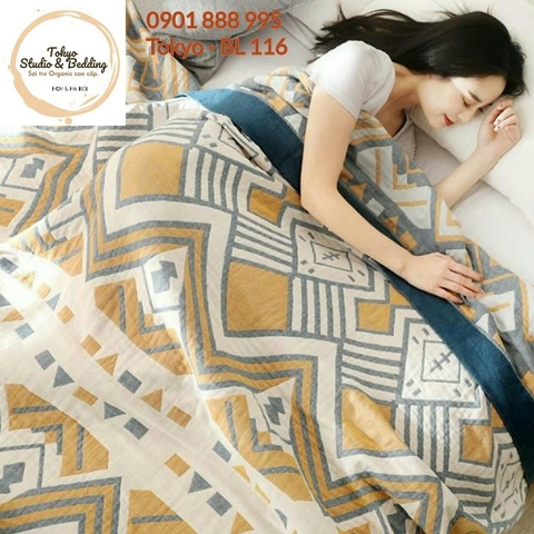 Mẫu 63_Retro - Vintage: Chăn sợi tre Organic Nature100% cao cấp, siêu mềm