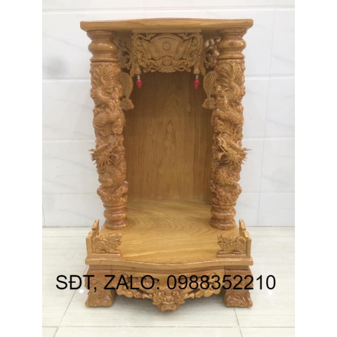 Bàn Thờ Thần Tài Rồng Mây Gỗ Gõ Đỏ - Nội Thất Bình Long