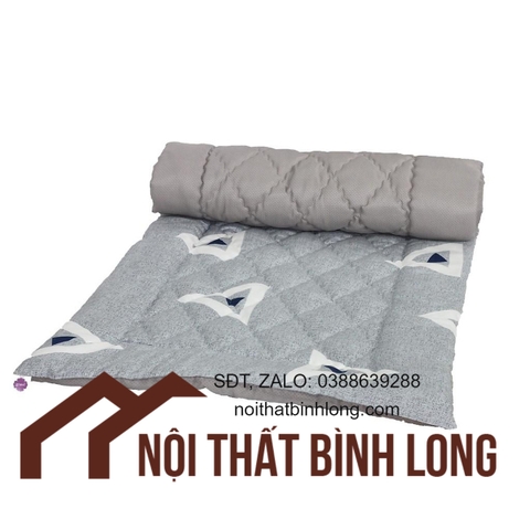 Nệm trải sàn chống trượt, 100% Virgin fiber, vải sateen, vải chống trượt, màu ghi