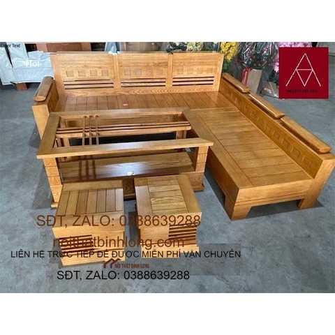 Bàn ghế phòng khách Sofa góc tay trứng mẫu 23