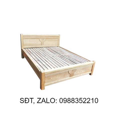 Giường Ngủ Gỗ Sồi Nga 1M8X2M Màu Tự Nhiên Giá Rẻ