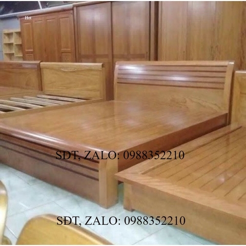 Giường ngủ gỗ đinh hương chân cuốn 1m6x2m