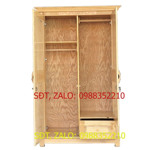[Trả góp 0%] Tủ Áo 2 Cánh Gỗ Sồi Nga Tự Nhiên , tủ để quần áo bằng gỗ