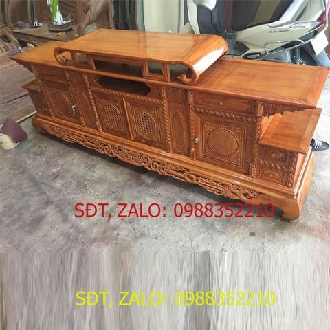 [Trả góp 0%] Kệ  Để Tivi Gỗ Gỏ Đỏ Hiện Đại 2m4