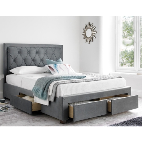 Giường bọc nệm có ngăn kéo 1m6-1m8