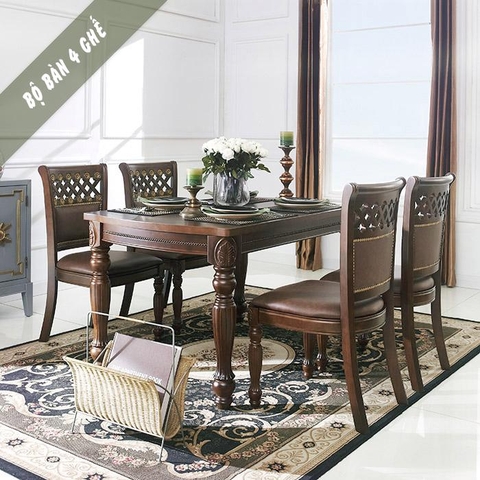 [Freeship][Trả góp 0%] Bộ bàn ăn 4 ghế Columbia BÌNH LONG