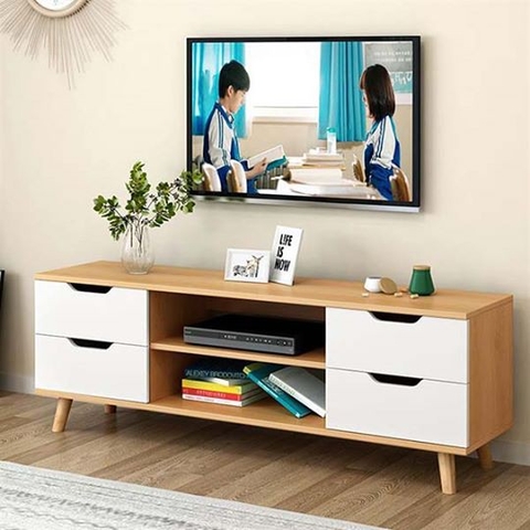 Kệ tivi gỗ phong cách Hàn Quốc