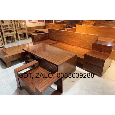 Sofa góc 3 ngăn kéo hương xám BG059 giá thật