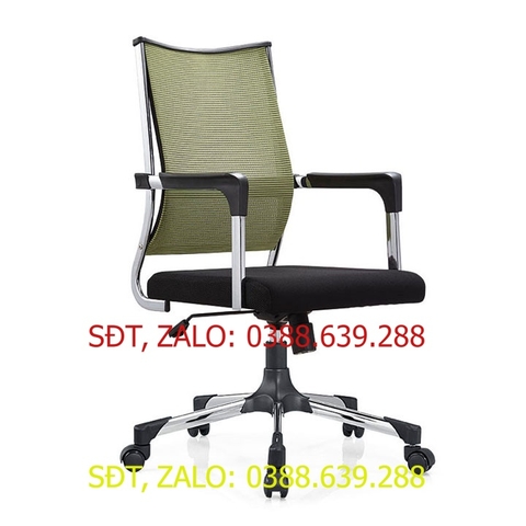 Ghế Tựa Lưng Văn Phòng Khung Hợp Kim Chống Ghỉ, Mặt Đệm Dày - Ghế Điều Chỉnh Chiều Cao Chân Xoay Có Bánh Xe GHP050