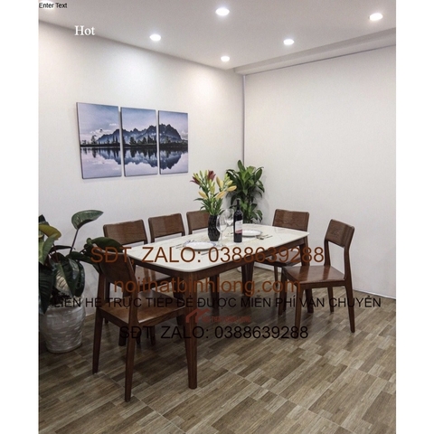 Bộ bàn ghế ăn thiết kế mặt đá Nội thất phòng bếp